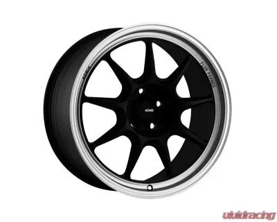 Konig Countergram Wheel 15x7.5 4x100 35 Matte Black / Matte Machined Lip - CT75100355