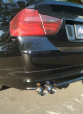 Megan Racing Axle Back Exhaust System with Single 3 Inch Blue Titanium Tip BMW 328i | 328ix (E90|92) 2007-2011                                     - MR-ABE-BE9092-BT - Image 2