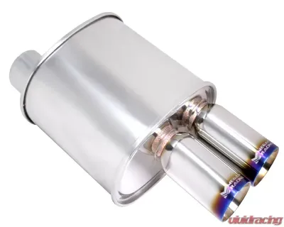 Megan Racing Universal Exhaust F-RT Turbo Dual Burnt Tip Muffler - MR-MU-FRT-2T-VO