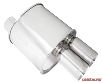 Megan Racing Universal Exhaust F-RT Turbo Dual Tip Muffler - MR-MU-FRT-2T