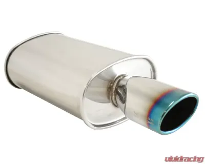 Megan Racing Universal Exhaust O-ST Muffler (Single Oval Burnt Tip) - MR-MU-OST-2