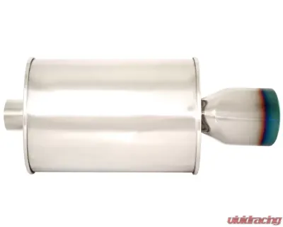 Megan Racing Universal Exhaust O-ST Muffler (Single Oval Burnt Tip) - MR-MU-OST-2