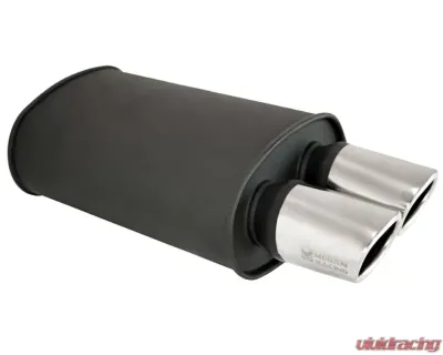 Megan Racing Universal Exhaust O-VA Muffler Black (Dual Oval Tips) - MR-MU-OVA-B