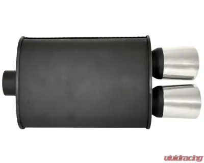 Megan Racing Universal Exhaust O-VA Muffler Black (Dual Oval Tips) - MR-MU-OVA-B