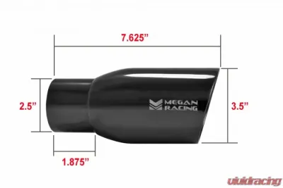 Megan Racing Universal Exhaust Black Chrome 2.5 - MR-UT-BC01