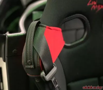 Bride Black Vorga Seat Belt Guide Set Black Red Stitching - K26APO