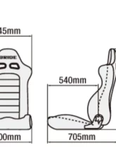 Bride Black EUROSTER II CRUZ Reclining Seat Toyota Hi-Ace                                     - E54ASN - Image 2