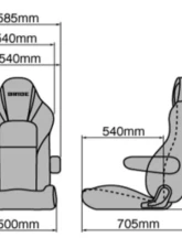 Bride Black Tough Leather Streams Cruz Reclining Seat                                     - I32TSR - Image 3