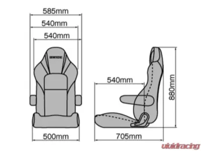 Bride Black Tough Leather Streams Cruz Reclining Seat - I32TSR