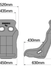 Bride Gradation Fiberglass Reinforced Plastic XERO VS Full Bucket Seat                                     - H03GSF - Image 3