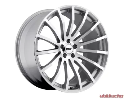 TSW Mallory Wheel 20x10 5x114.30 25mm Silver w/ Mirror Cut Face - 2010MAL255114S76