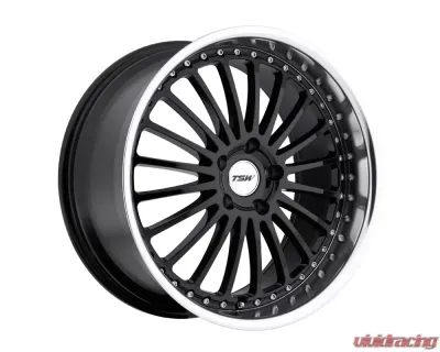 TSW Silverstone Wheel 17x8 5x110 40mm Gloss Black w/ Mirror Cut Lip - 1780SIL405110B72