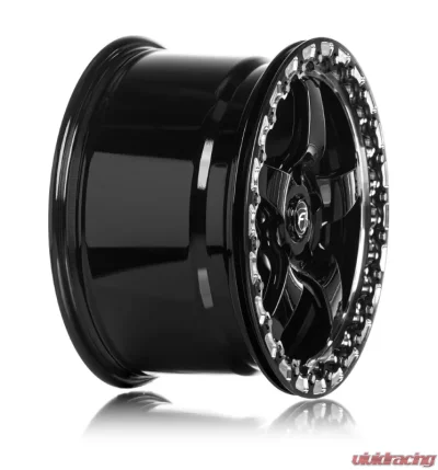 Forgestar D5 Beadlock Wheel 17x10 5x120 45mm Gloss Black w/ Machined Lip - F00170022P45