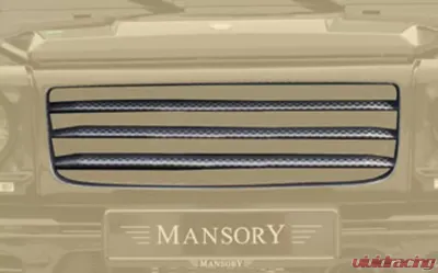 Mansory Glossy Carbon Fiber Stripe Style Mask Cover Grill 4 with Clear Coat Mercedes-Benz G-Class W463 99-17 - 66G 102 371