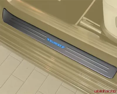 Mansory 2 Part Illuminated Sill Plates Metal | Blue Illuminated Logo Rolls Royce Wraith - RR4 395 355