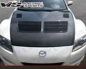 VIS Racing Razor Style Black Carbon Fiber Hood Mazda RX-8 2004-2011