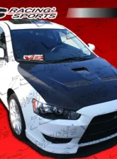 VIS Racing Carbon Fiber EVO 10 Hood Mitsubishi Lancer 2008-2012                                     - 08MTLAN4DEVX-010C - Image 2