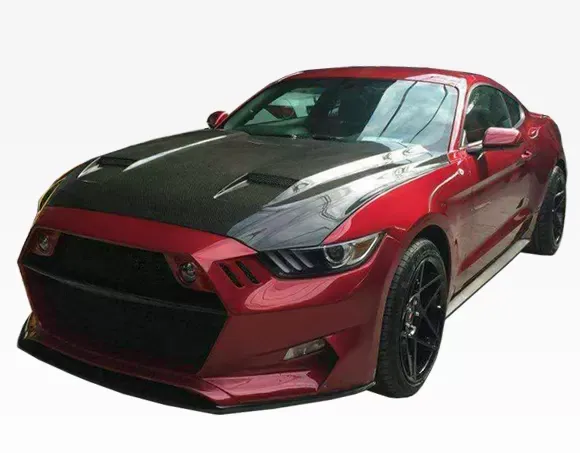 VIS Racing MK7 Style Black Carbon Fiber Hood Ford Mustang