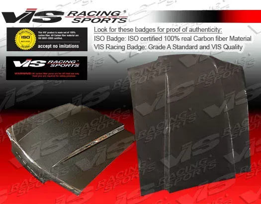 VIS Racing Cowl Induction Style Black Carbon Fiber Hood Ford Mustang 1987-1993 - 87FDMUS2DCI-010C