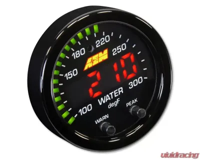 AEM Electronics X-Series Temperature Gauge 100~300F | 40~150C with Black Bezel & Black Water Faceplate - 30-0302