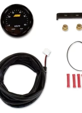 AEM Electronics X-Series Volt Gauge 8~18V with Black Bezel & Black Faceplate                                     - 30-0303 - Image 2