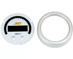 AEM Electronics X-Series OBDII Gauge Accessory Kit Silver Bezel & White Faceplate