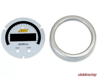 AEM Electronics X-Series AEMnet Can Bus Gauge Accessory Kit Silver Bezel & White Faceplate - 30-0312-ACC