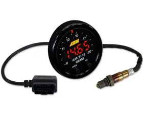 AEM Electronics X-Series Wideband UEGO AFR Controller Gauge w/ OBD CAN Integration Black Bezel