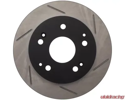 StopTech Sport Slotted Brake Rotor Rear Left, Red, Compatible with Ford Mustang 2015-2020, 126.40042SL - 126.40042SL