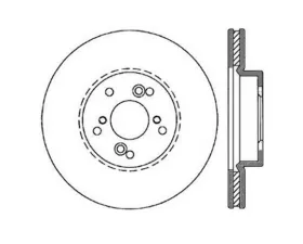 StopTech Sport Slotted Brake Rotor Front Right, Black, Compatible with Honda Accord 2003-2007, 126.40046SR