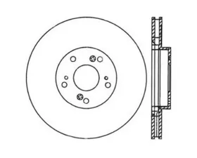 StopTech Sport Slotted Brake Rotor Front Left, Red, for Honda Civic 2006-2011, 126.40057SL