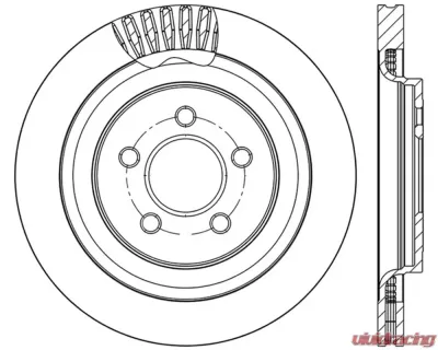 StopTech Sport Slotted Brake Rotor, Rear Right, Ford Mustang 2015-2022, 126.61109SR - 126.61109SR