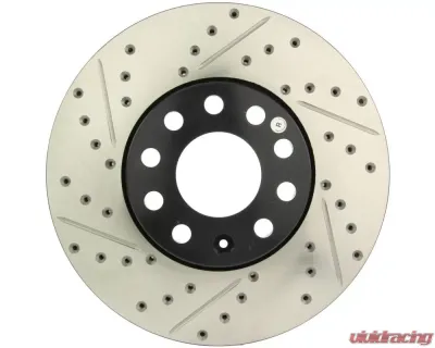 StopTech Sport Drilled/Slotted Brake Rotor Front Right, Red, 127.33039R - 127.33039R