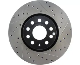 StopTech Sport Drilled/Slotted Brake Rotor Front Left for Honda Accord 2003-2007, Silver, 127.33098L