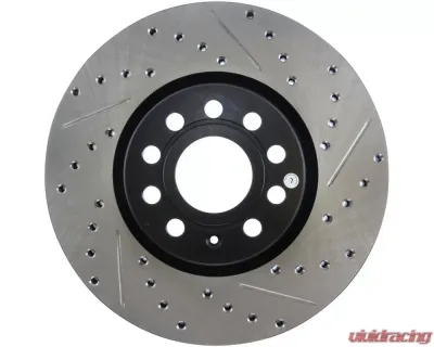 StopTech Sport Drilled/Slotted Brake Rotor Front Left for Honda Accord 2003-2007, Silver, 127.33098L - 127.33098L