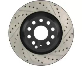 StopTech Sport Drilled/Slotted Brake Rotor Rear Left, Black, 2015-2020 Ford Mustang, 127.33113L