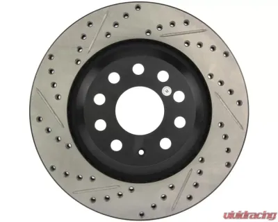 StopTech Sport Drilled/Slotted Brake Rotor Rear Right for Honda Civic 2006-2011, Gray, 127.33113R - 127.33113R
