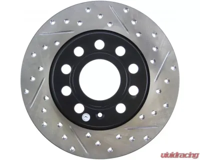 StopTech Sport Drilled/Slotted Rear Left Brake Rotor, Black, 127.33131L - 127.33131L