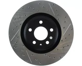 StopTech Sport Drilled/Slotted Brake Rotor Front Left for Ford Mustang 2005-2014, Gray, 127.33138L