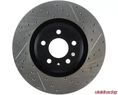 StopTech Sport Drilled/Slotted Brake Rotor Front Left for Ford Mustang 2005-2014, Gray, 127.33138L - 127.33138L