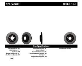 StopTech Sport Drilled/Slotted Brake Rotor Front Right BMW 127.34048R