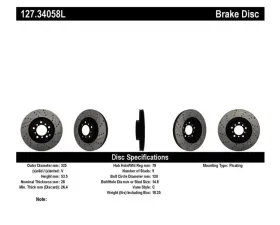 StopTech Sport Drilled/Slotted Brake Rotor Front Left BMW M3 2001-2006 127.34058L