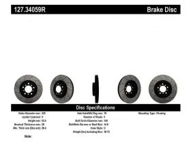 StopTech Sport Drilled/Slotted Brake Rotor Front Right BMW M3 2001-2006 127.34059R