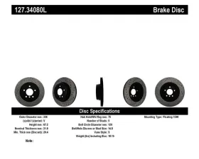 StopTech Sport Drilled/Slotted Brake Rotor Rear Left BMW 3 Series 2006-2013, 127.34080L