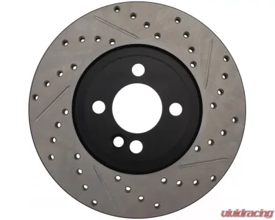 StopTech Sport Drilled/Slotted Brake Rotor Front Left for Ford Mustang 2015-2023, Gray, 127.34101L - 127.34101L