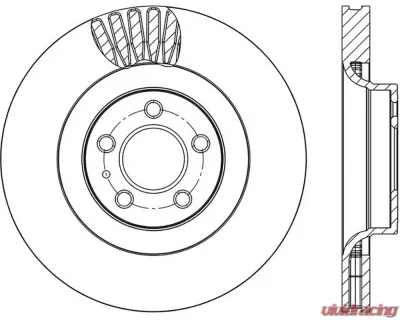 StopTech Sport Drilled/Slotted Brake Rotor Front Right Ford Mustang Front Right 2015-2022 - 127.61114R