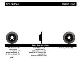 StopTech Sport Cryo Cross Drilled Brake Rotor Front Right BMW Rear Right