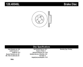 StopTech Sport Cryo Cross Drilled Brake Rotor Front Left/Right, 128.40046L