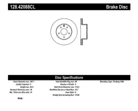 StopTech Sport Cryo Cross Drilled Brake Rotor Rear Left, Black, 128.42088CL