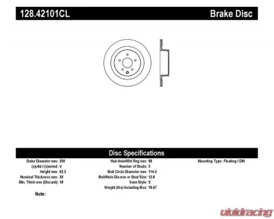 StopTech Sport Cryo Cross Drilled Brake Rotor Rear Left, Black, 128.42101CL - 128.42101CL